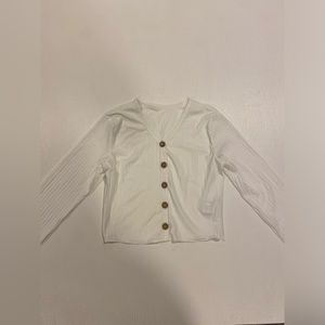 SHEIN Women’s White Long Sleeve Button Up Shirt